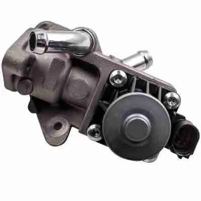 Ford EGR valve example with metal body, black actuator, electrical connector and pipe connections