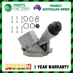 BMW B58 oil filter housing and cooler kit with seals and bolts.