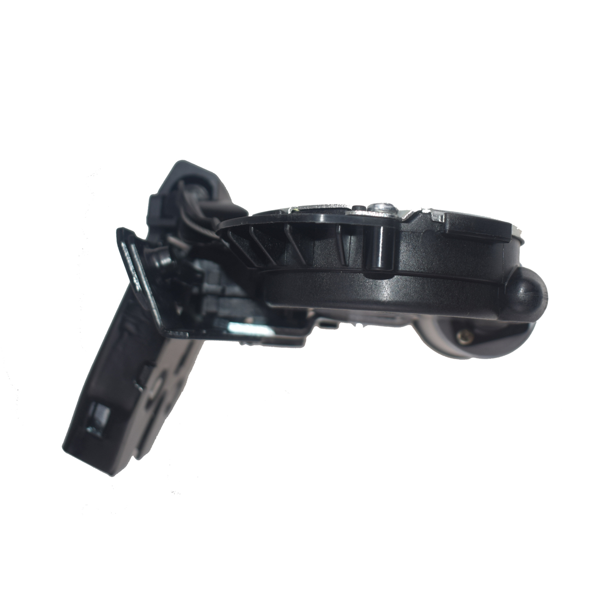 Holden Commodore VF wagon tailgate lock actuator, side profile showing housing and mounting bracket