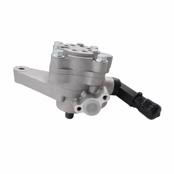 Honda Accord CP3 power steering pump, rear view showing housing and pressure outlet