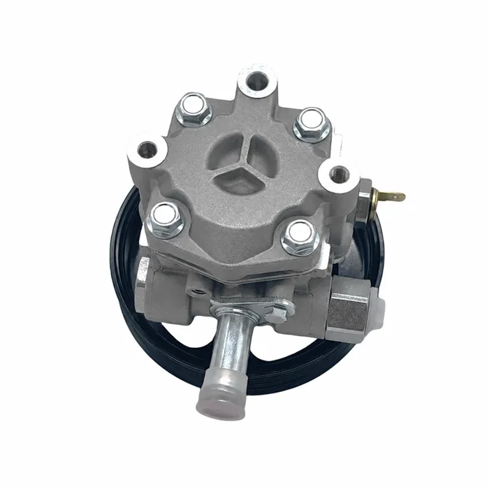Mitsubishi Outlander ZG ZH power steering pump, rear view showing mounting holes and capped inlet