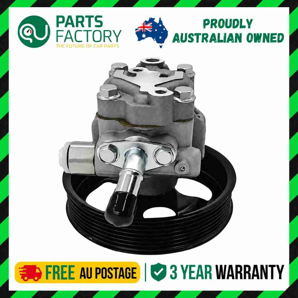 Nissan Patrol Y62 power steering pump reference photo in the Parts Factory Australia frame