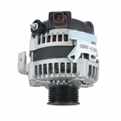 Toyota 2AZ alternator front view showing seven-rib pulley and mounting points