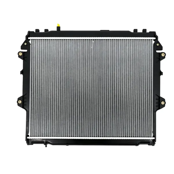 Toyota Hilux N70 radiator, rear view showing core and side mounting brackets