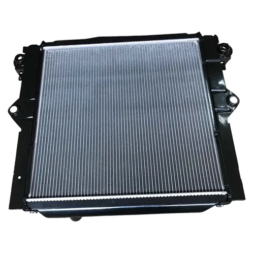 Toyota LandCruiser 70 VDJ radiator, rear view showing core and side mounting points